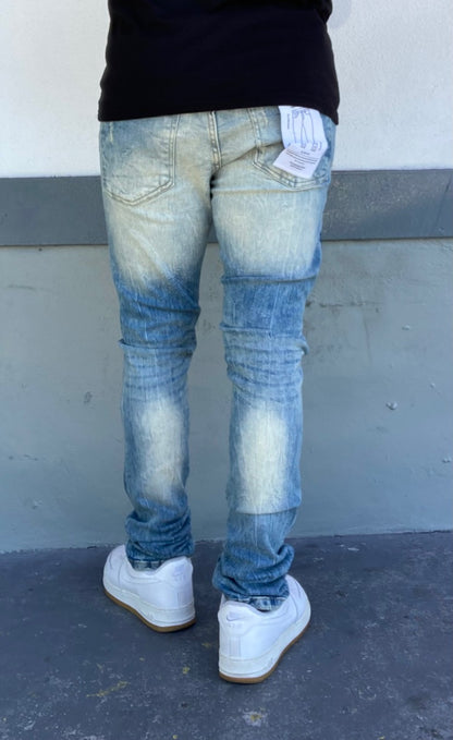 Ripped Skinny Blue Tint Jeans