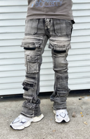 Concrete Grey Tac Flared Jeans