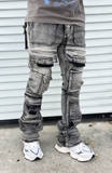 Concrete Grey Tac Flared Jeans