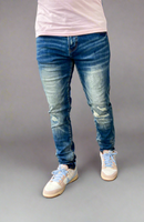 Lab Washed Blue Skinny Jeans