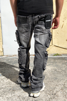 Tactical Cargo Flow Stacked Jeans (Grey)