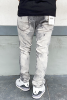 Bleach Wash Grey Skinny Jeans