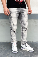 Bleach Wash Grey Skinny Jeans