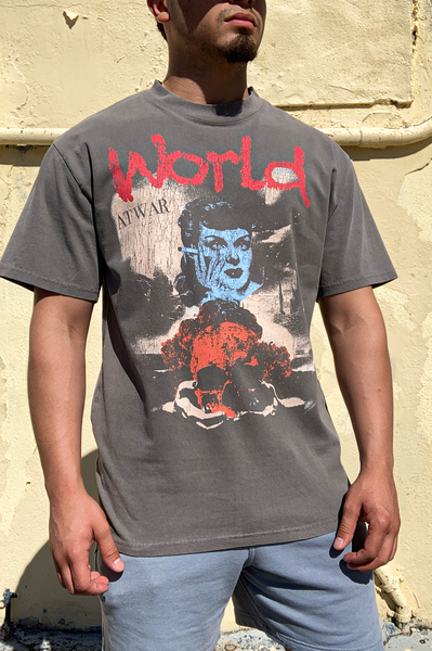 World At War Vintage Grey Oversized Tee