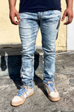 Bleach Vin Blue Skinny Fit Jeans